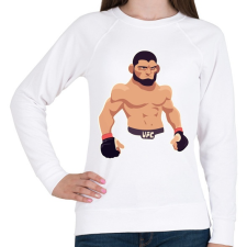 PRINTFASHION Khabib - Női pulóver - Fehér női pulóver, kardigán
