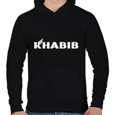 PRINTFASHION Khabib Nurmagomedov logo - Férfi kapucnis pulóver - Fekete férfi pulóver, kardigán