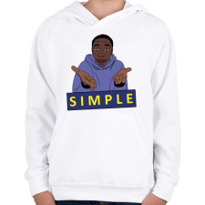 PRINTFASHION Khaby Lame egyszerű simple - Gyerek kapucnis pulóver - Fehér gyerek pulóver, kardigán