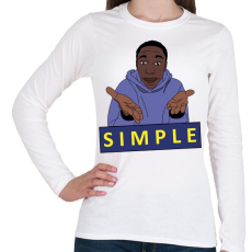 PRINTFASHION Khaby Lame egyszerű simple - Női hosszú ujjú póló - Fehér