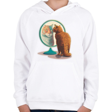 PRINTFASHION Ki a legszebb macska - Gyerek kapucnis pulóver - Fehér gyerek pulóver, kardigán