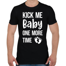 PRINTFASHION Kick me baby one more time - Kismama (fehér) - Férfi póló - Fekete