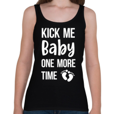 PRINTFASHION Kick me baby one more time - Kismama (fehér) - Női atléta - Fekete