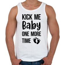 PRINTFASHION Kick me baby one more time - Kismama (fekete) - Férfi atléta - Fehér atléta, trikó