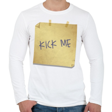 PRINTFASHION Kick Me - Férfi hosszú ujjú póló - Fehér