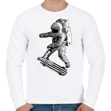 PRINTFASHION Kickflip in space - Férfi pulóver - Fehér férfi pulóver, kardigán