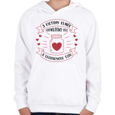 PRINTFASHION Kicsiny elmék formálása - Gyerek kapucnis pulóver - Fehér