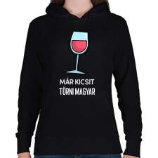 PRINTFASHION KICSIT TÖRNI MAGYAR - Női kapucnis pulóver - Fekete női pulóver, kardigán