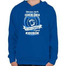 PRINTFASHION Kidobó - Gyerek kapucnis pulóver - Királykék gyerek pulóver, kardigán