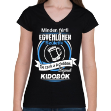 PRINTFASHION Kidobó - Női V-nyakú póló - Fekete női póló