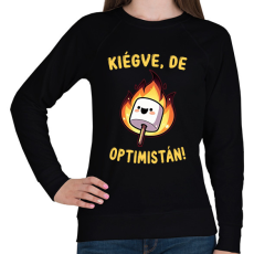 PRINTFASHION Kiégve, de optimistán - Női pulóver - Fekete