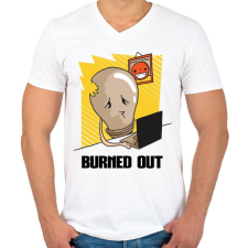 PRINTFASHION Kiégve... - Férfi V-nyakú póló - Fehér férfi póló