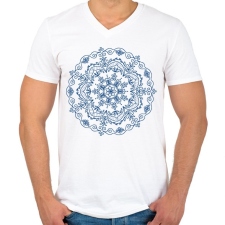PRINTFASHION Kifesthető mandala5 - Férfi V-nyakú póló - Fehér férfi póló