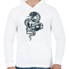 PRINTFASHION Kígyó  - Férfi kapucnis pulóver - Fehér