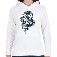 PRINTFASHION Kígyó  - Női kapucnis pulóver - Fehér női pulóver, kardigán