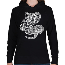 PRINTFASHION Kígyó  - Női kapucnis pulóver - Fekete