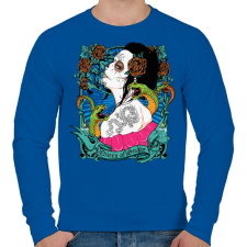 PRINTFASHION Kígyókirálynő - Férfi pulóver - Királykék férfi pulóver, kardigán