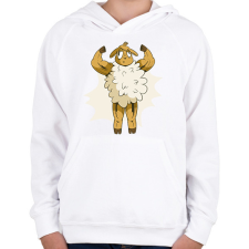 PRINTFASHION Kigyúrt bárány - Gyerek kapucnis pulóver - Fehér gyerek pulóver, kardigán