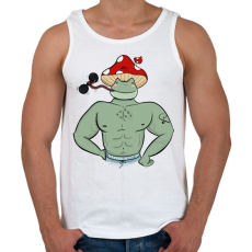 PRINTFASHION Kigyúrt béka - Férfi atléta - Fehér