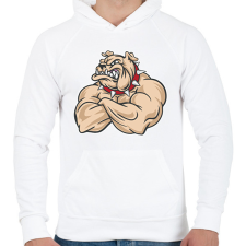 PRINTFASHION Kigyúrt bulldog - Férfi kapucnis pulóver - Fehér férfi pulóver, kardigán