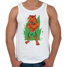 PRINTFASHION Kigyúrt capybara - Férfi atléta - Fehér atléta, trikó