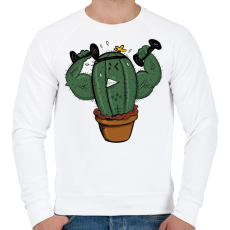 PRINTFASHION Kigyúrt kaktusz - Férfi pulóver - Fehér
