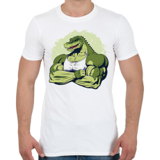 PRINTFASHION Kigyúrt krokodil - Férfi póló - Fehér
