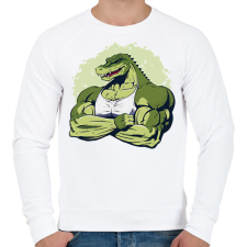 PRINTFASHION Kigyúrt krokodil - Férfi pulóver - Fehér férfi pulóver, kardigán