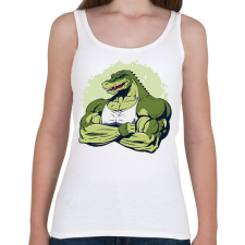 PRINTFASHION Kigyúrt krokodil - Női atléta - Fehér női trikó