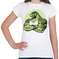 PRINTFASHION Kigyúrt krokodil - Női póló - Fehér női póló