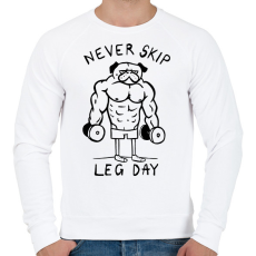 PRINTFASHION Kigyúrt mopsz - Férfi pulóver - Fehér