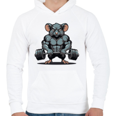 PRINTFASHION Kigyúrt patkány - Férfi kapucnis pulóver - Fehér