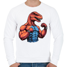 PRINTFASHION Kigyúrt raptor - Férfi pulóver - Fehér férfi pulóver, kardigán