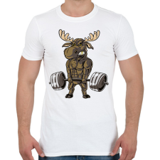 PRINTFASHION Kigyúrt szarvas - Férfi póló - Fehér férfi póló