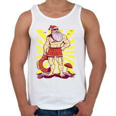PRINTFASHION Kigyúrt Télapó - Férfi atléta - Fehér