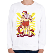 PRINTFASHION Kigyúrt Télapó - Gyerek pulóver - Fehér gyerek pulóver, kardigán