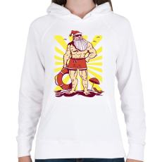 PRINTFASHION Kigyúrt Télapó - Női kapucnis pulóver - Fehér