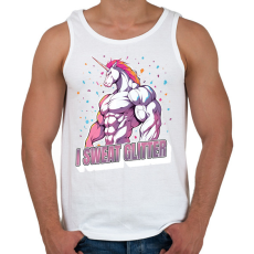 PRINTFASHION Kigyúrt unikornis - Férfi atléta - Fehér
