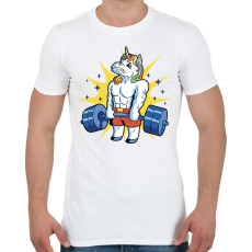 PRINTFASHION Kigyúrt unikornis - Férfi póló - Fehér