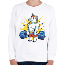 PRINTFASHION Kigyúrt unikornis - Gyerek pulóver - Fehér gyerek pulóver, kardigán