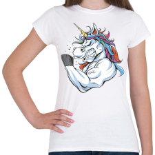 PRINTFASHION Kigyúrt unikornis - Női póló - Fehér női póló