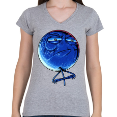 PRINTFASHION Kihívás elfogadva - Női V-nyakú póló - Sport szürke