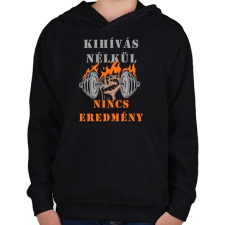 PRINTFASHION Kihívás -> Eredmény - Gyerek kapucnis pulóver - Fekete gyerek pulóver, kardigán