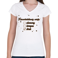 PRINTFASHION Kiismerhetetlenség szintje - Női V-nyakú póló - Fehér női póló