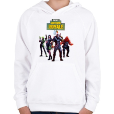 PRINTFASHION Killer squad Fortnite - Gyerek kapucnis pulóver - Fehér