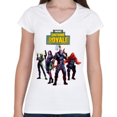 PRINTFASHION Killer squad Fortnite - Női V-nyakú póló - Fehér
