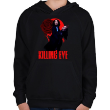 PRINTFASHION killing eve - Gyerek kapucnis pulóver - Fekete gyerek pulóver, kardigán