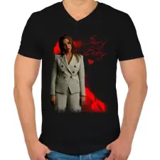 PRINTFASHION killing eve-villanelle - Férfi V-nyakú póló - Fekete férfi póló