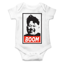 PRINTFASHION Kim Jong Boom - Baba Body - Fehér kombidressz, body