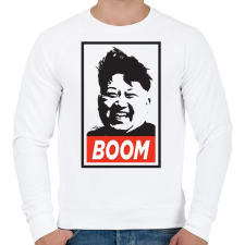 PRINTFASHION Kim Jong Boom - Férfi pulóver - Fehér férfi pulóver, kardigán